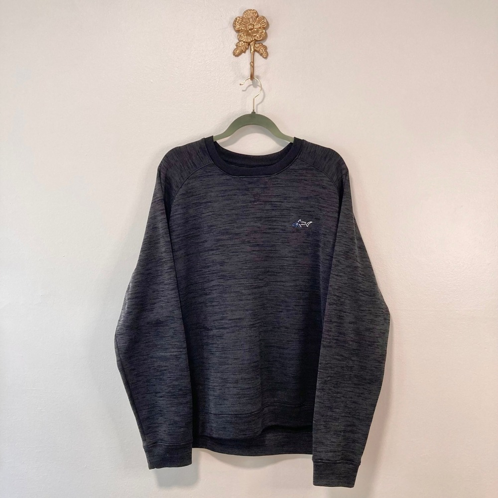 Greg Norman Gray Space Dye Performance Crewneck Sweatshirt XL Golf Activewear